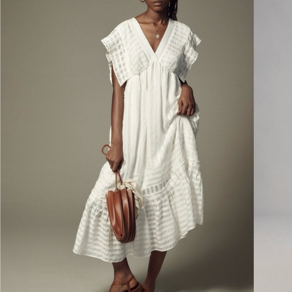 Anthropologie Dresses & Skirts - Anthropologie V-neck Ruffled Tiered Babydoll Dress